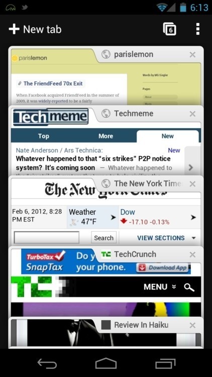 谷歌浏览器安卓版界面展示